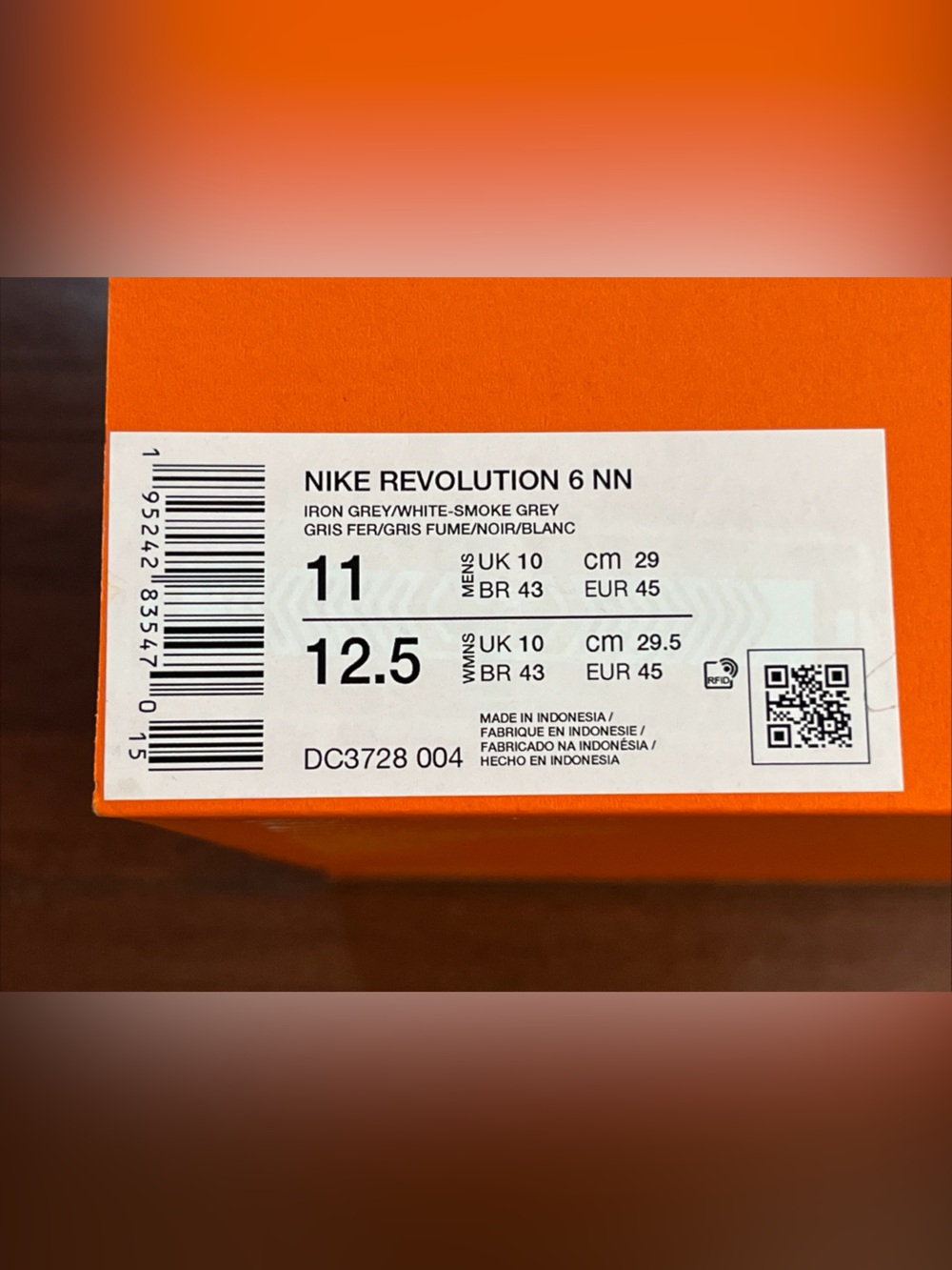 Mens 11 Nike Revolution 6 NN Iron Grey Shoes Running Walking DC3728 004 HALF BOX - Picture 16 of 16